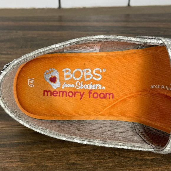 BOBS from Skechers Plush Finger Paint Slip On Shoes Taupe Canvas 31327 Womens 6 - Picture 8 of 10